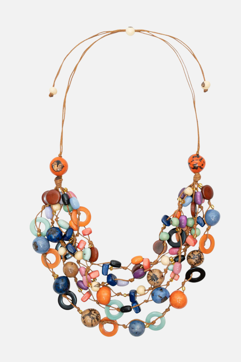 Cyrus Necklace - Royal Blue & Orange