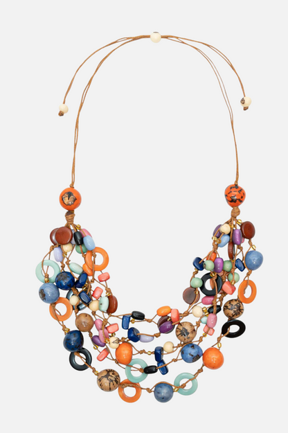 Cyrus Necklace - Royal Blue & Orange