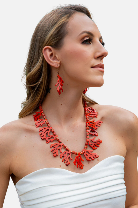 Addison Earrings - Poppy Coral