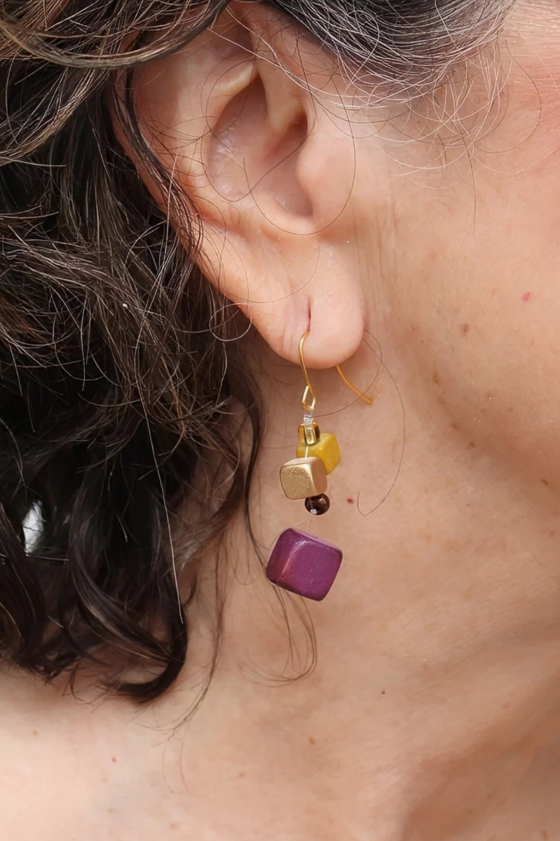 Lia Drop Earring - Merlot