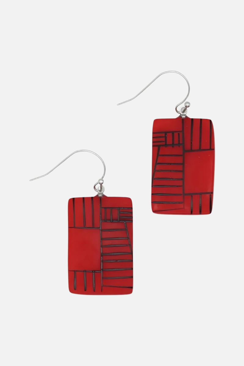 Geovibe Drop Earring - Red