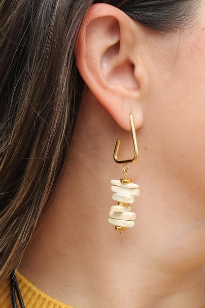 Stacked Drop Earring - Ivory