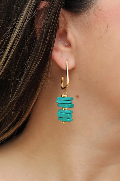 SYLCA SYLCA SD25E26-2512 EARRINGS TEAL