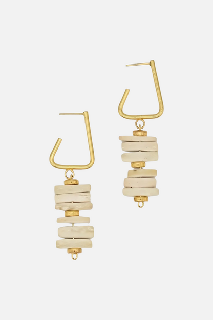 Stacked Drop Earring - Ivory