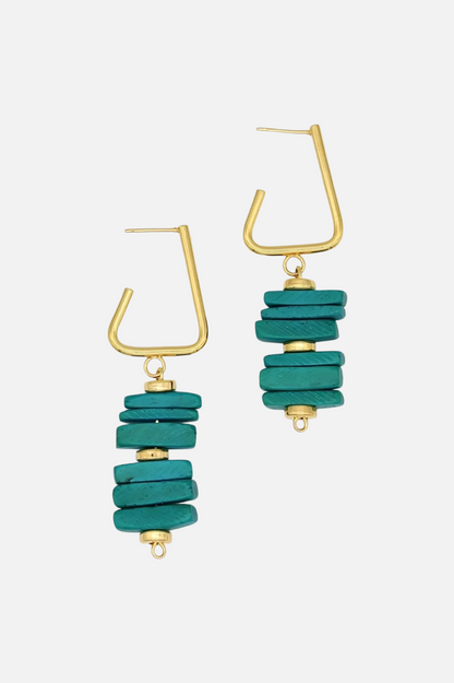 SYLCA SYLCA SD25E26-2512 EARRINGS TEAL