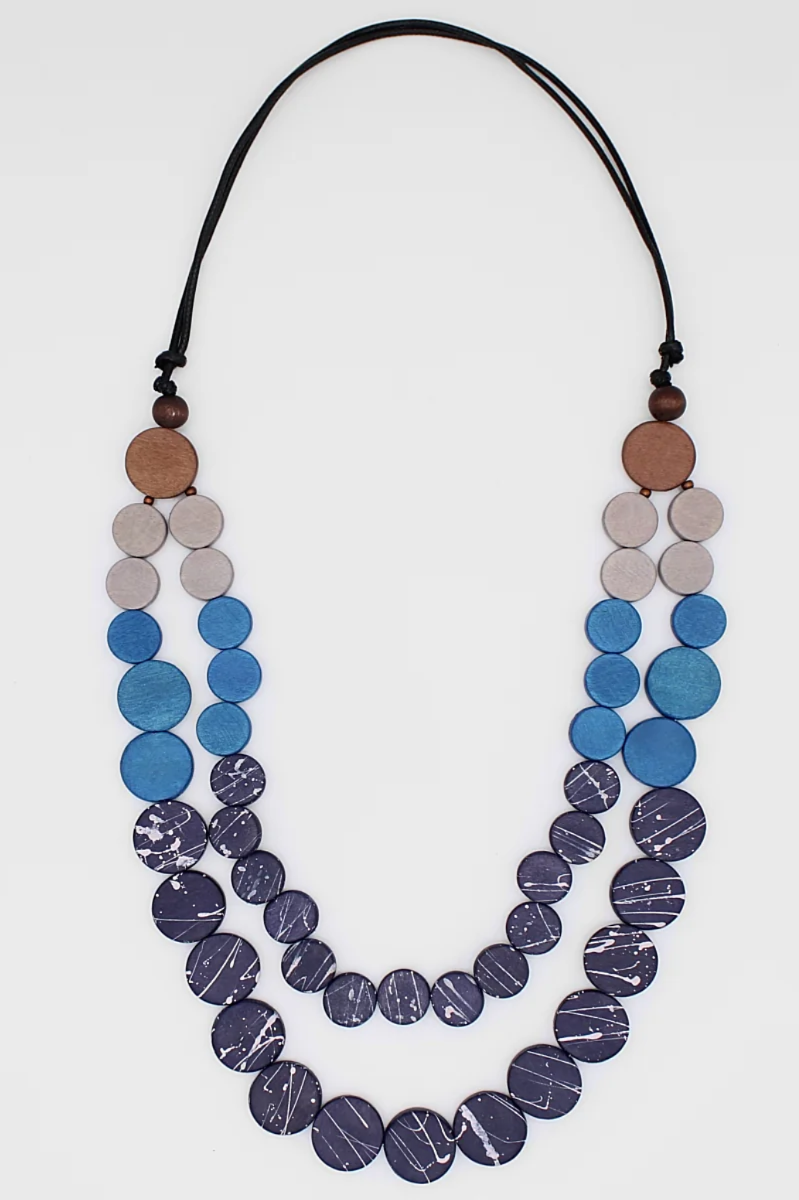 Azure Double Strand Necklace - Blue