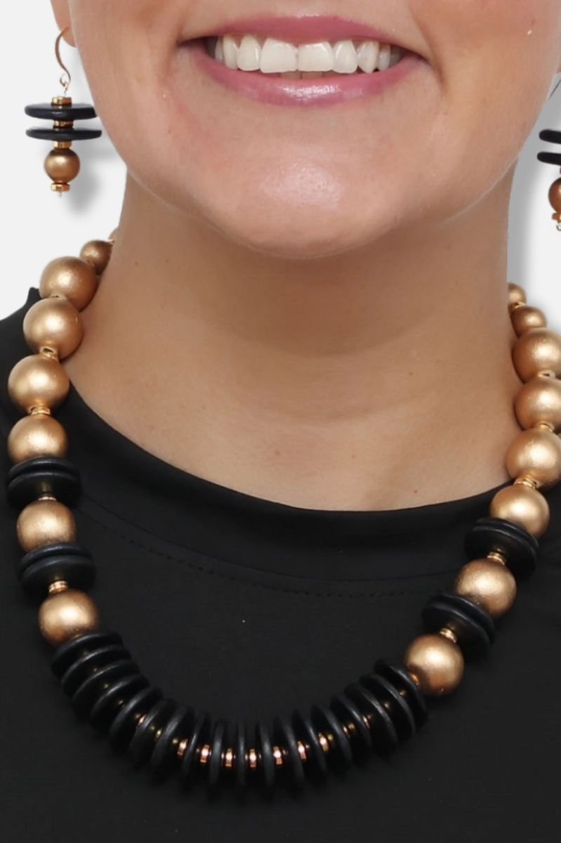  Amaris Necklace - Black & Gold