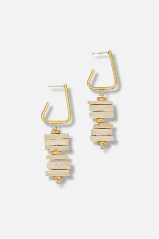 Stacked Drop Earring - Ivory