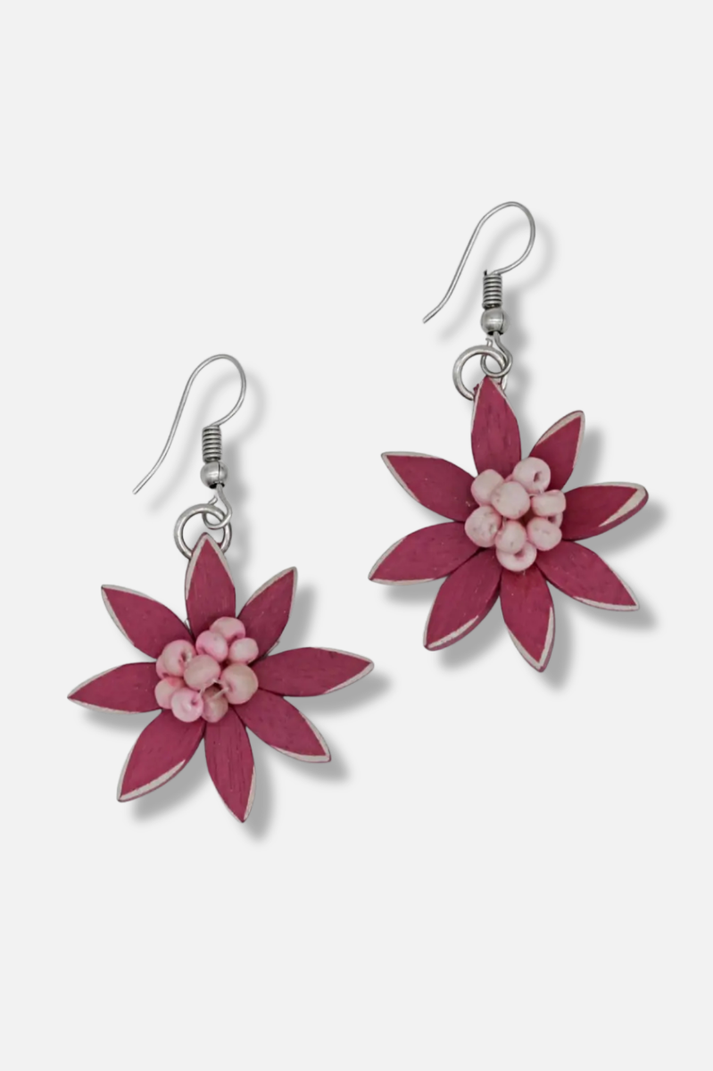 Amaya Flower Earring - Magenta