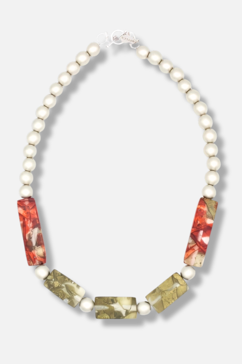 Frosted Fusion Necklace - Green 