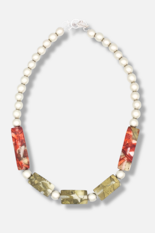 Frosted Fusion Necklace - Green 