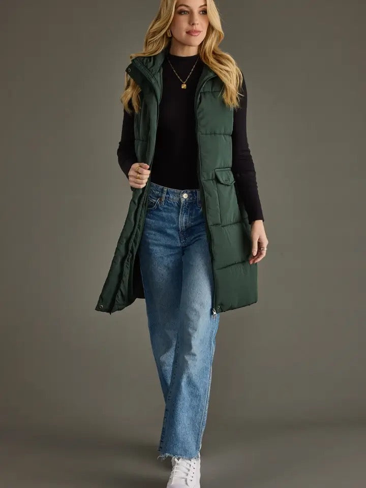 PANACHE CLVT804-2608 LONG VEST GREEN