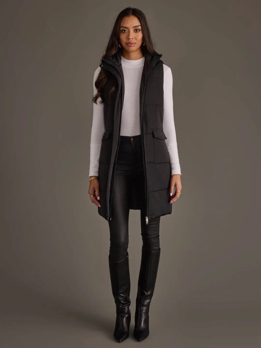 Long Vest - Black