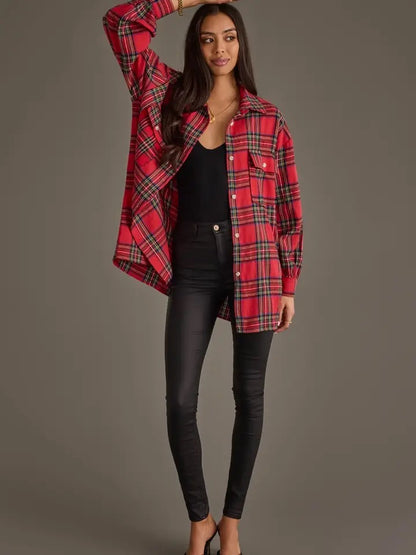 Boyfriend Flannel Shirt - Red