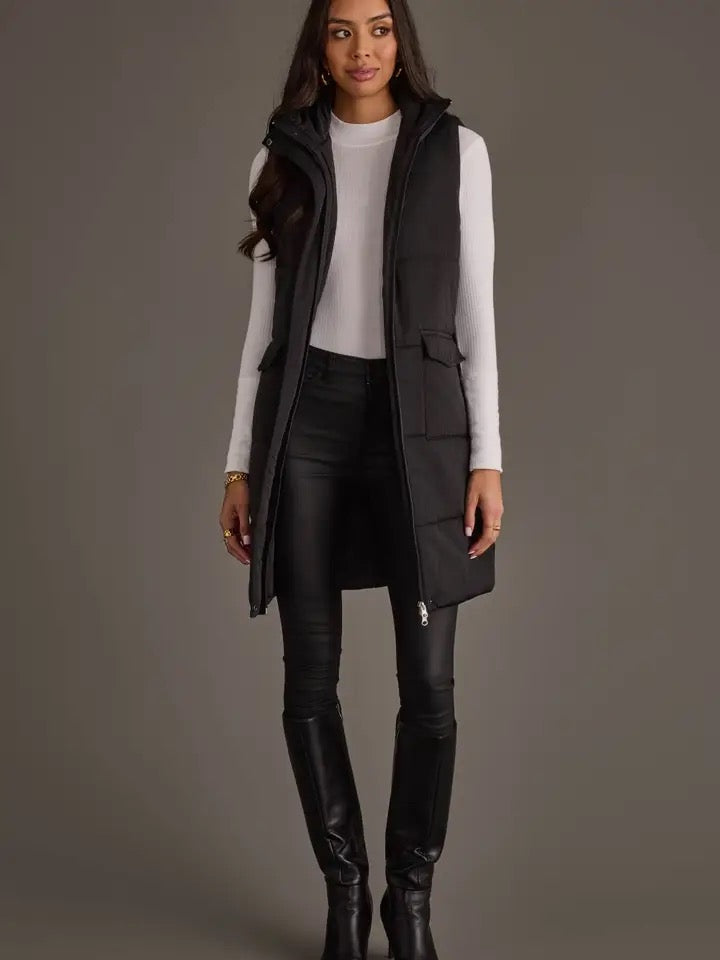 Long Vest - Black