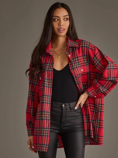 Boyfriend Flannel Shirt - Red