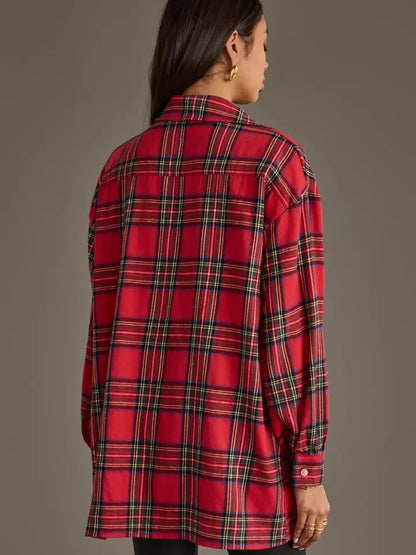 Boyfriend Flannel Shirt - Red