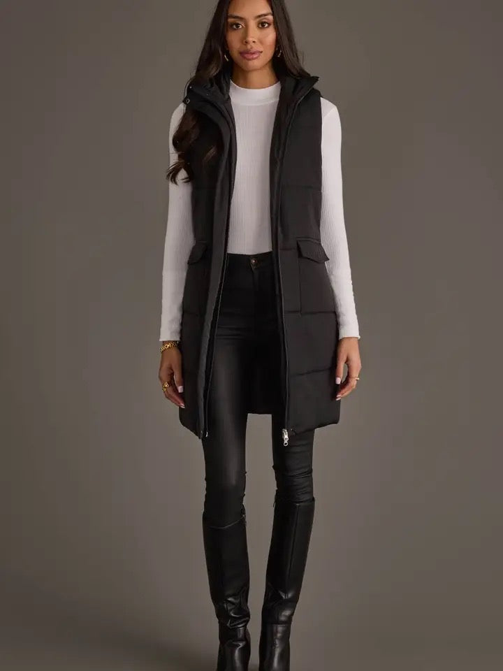 Long Vest - Black