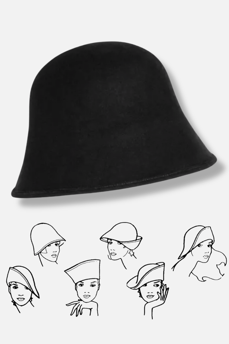 Six Way Felt Hat - Black