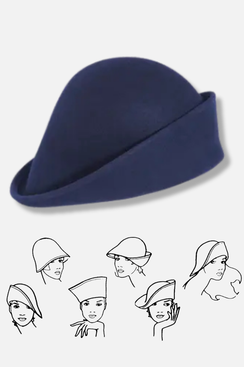 Six Way Felt Hat - Navy