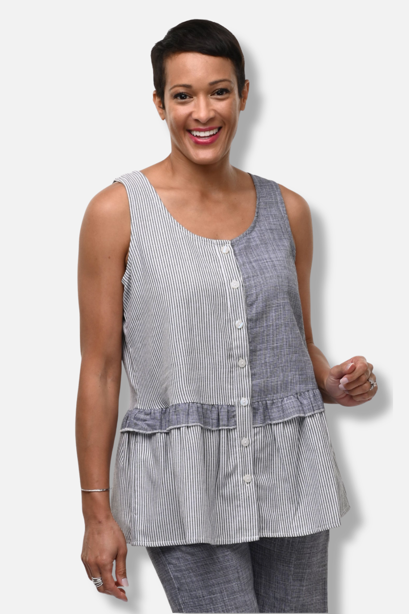 Collette Tank - Ticking Multi