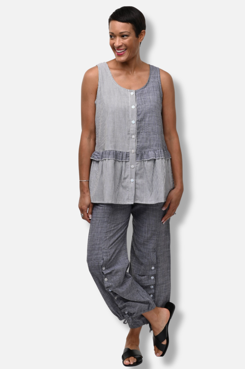 Collette Tank - Ticking Multi