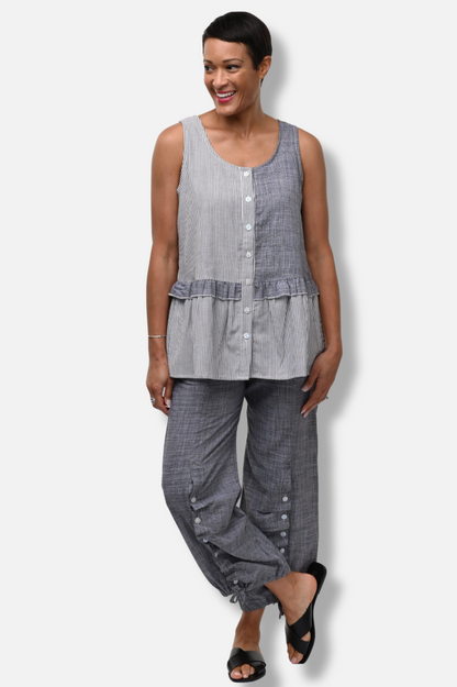 Collette Tank - Ticking Multi