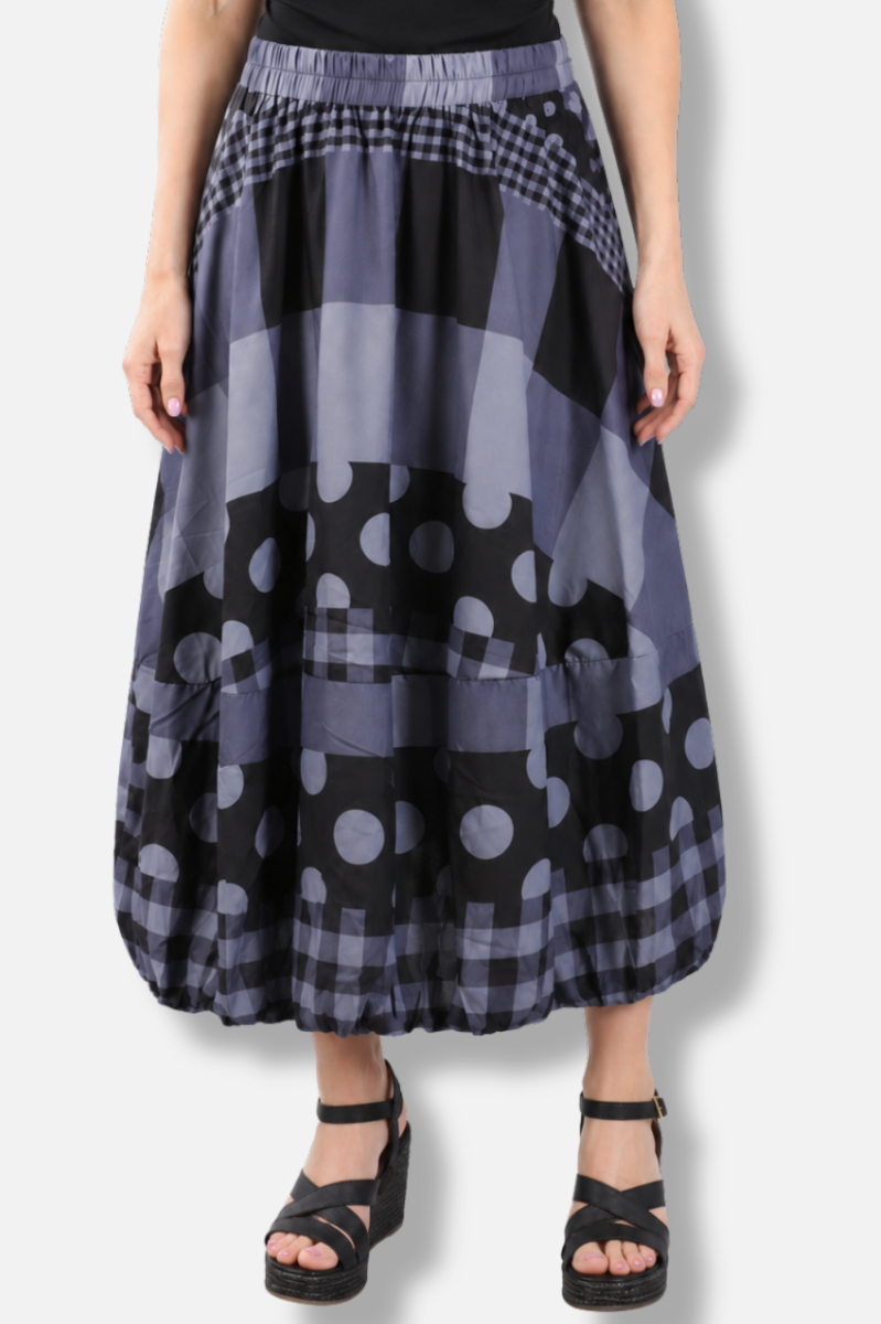 Patchwork Skirt - Grey & Black