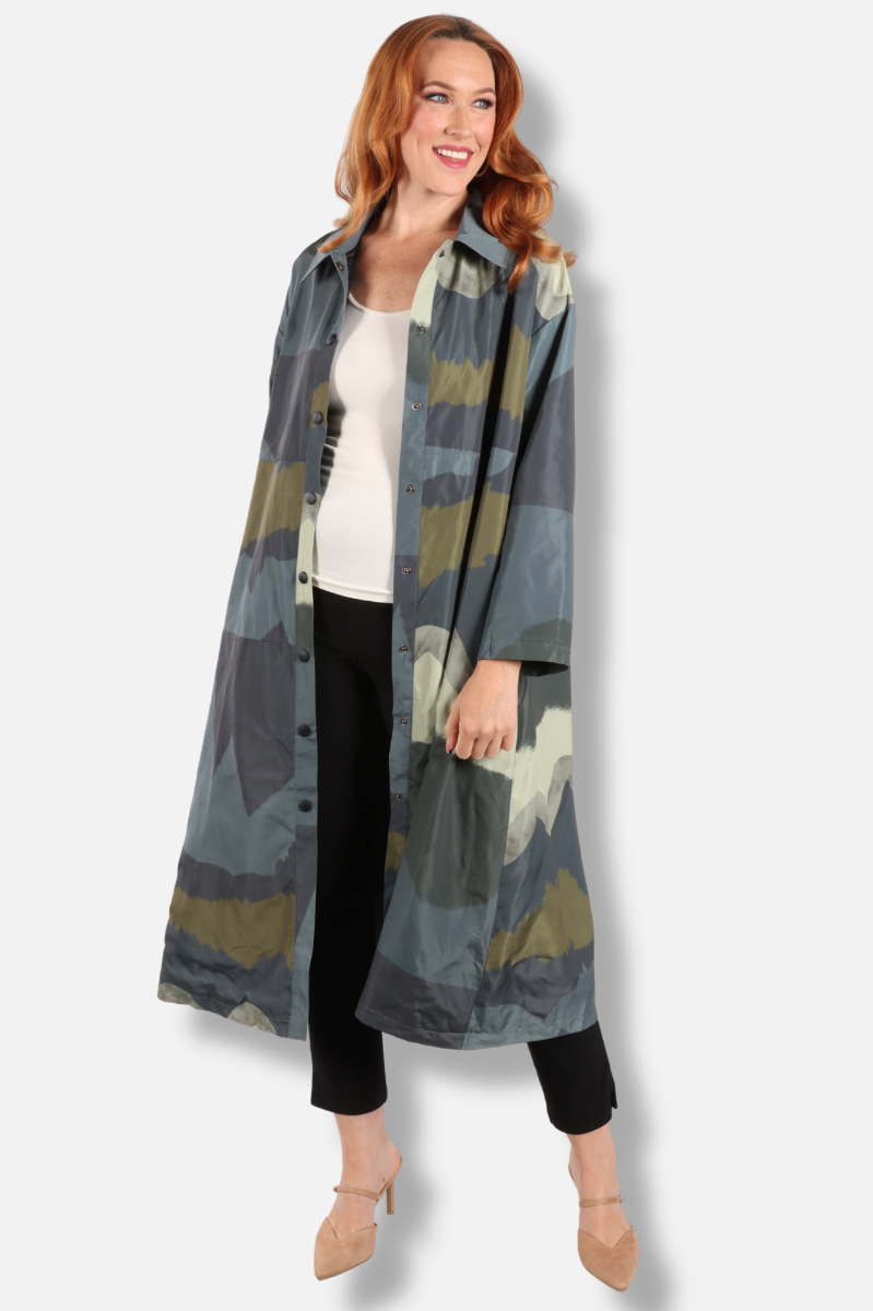 Painted Shirt Jacket - Blue Multi 