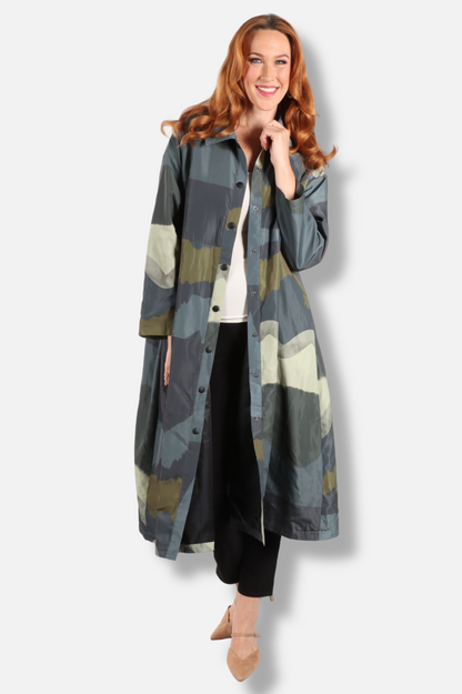 Painted Shirt Jacket - Blue Multi 