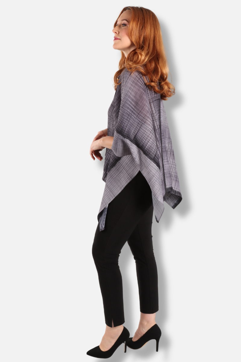 Poncho Blouse - Grey 