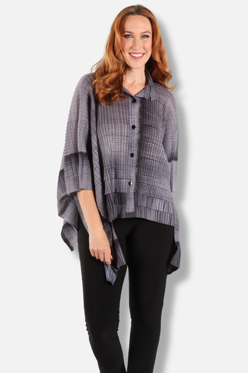 Poncho Blouse - Grey 