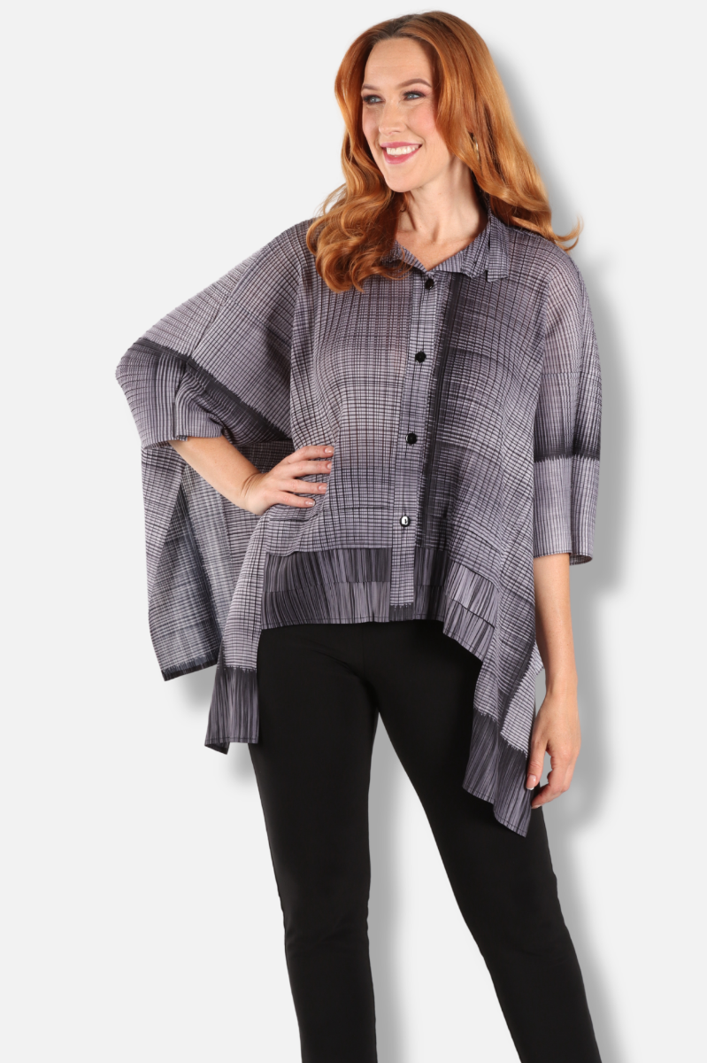 Poncho Blouse - Grey 