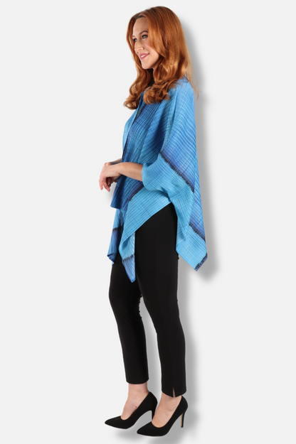 Poncho Blouse - Blue