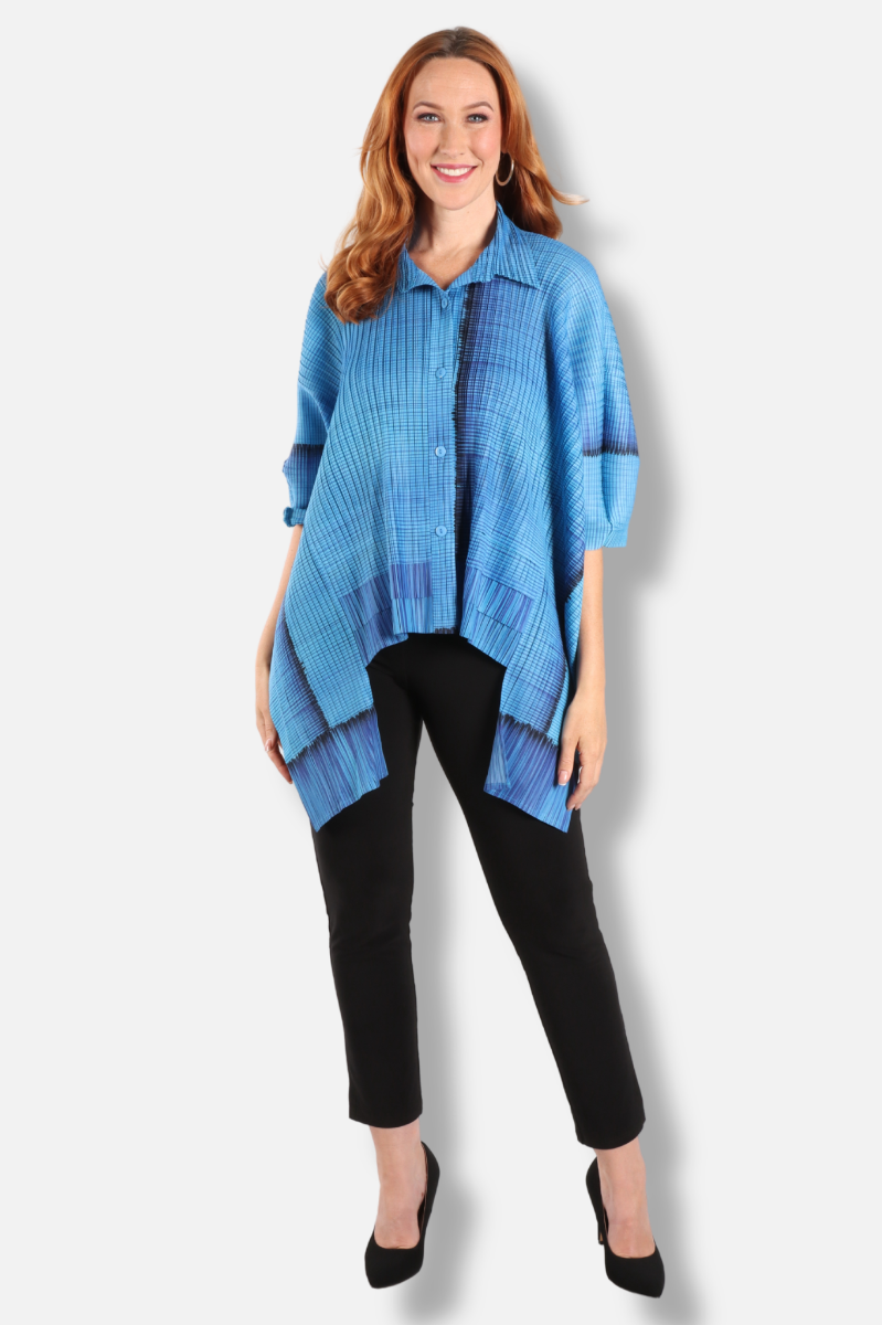 Poncho Blouse - Blue