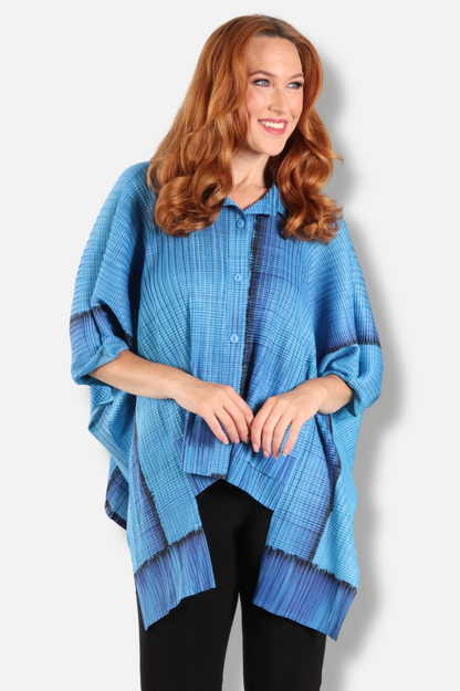 Poncho Blouse - Blue