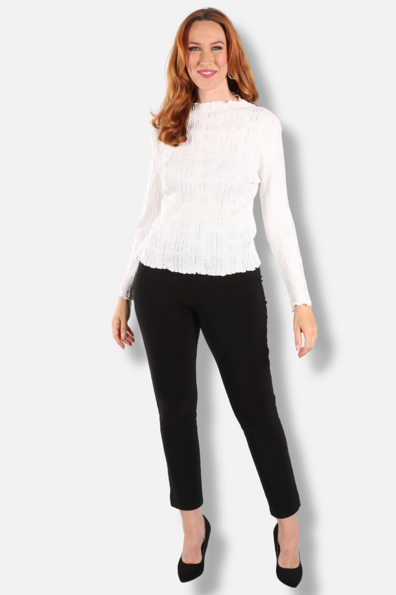 Greek Keys Top - White