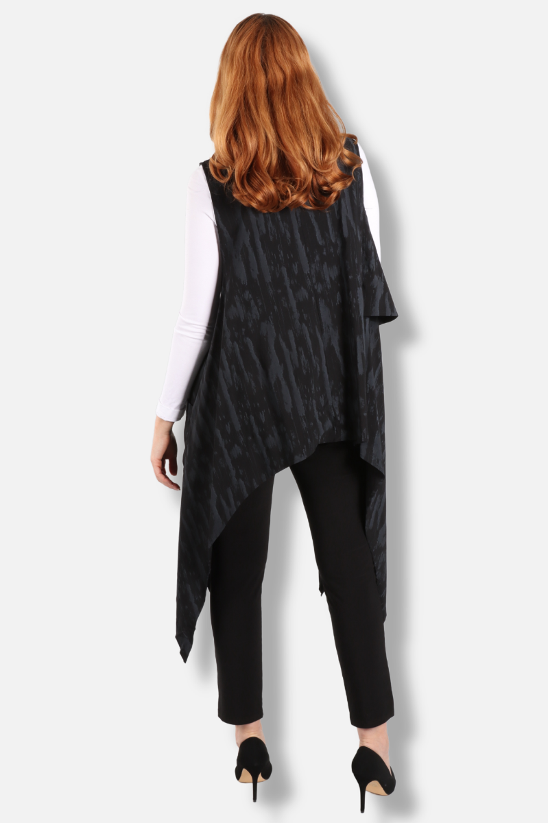 Long Vest - Black Print