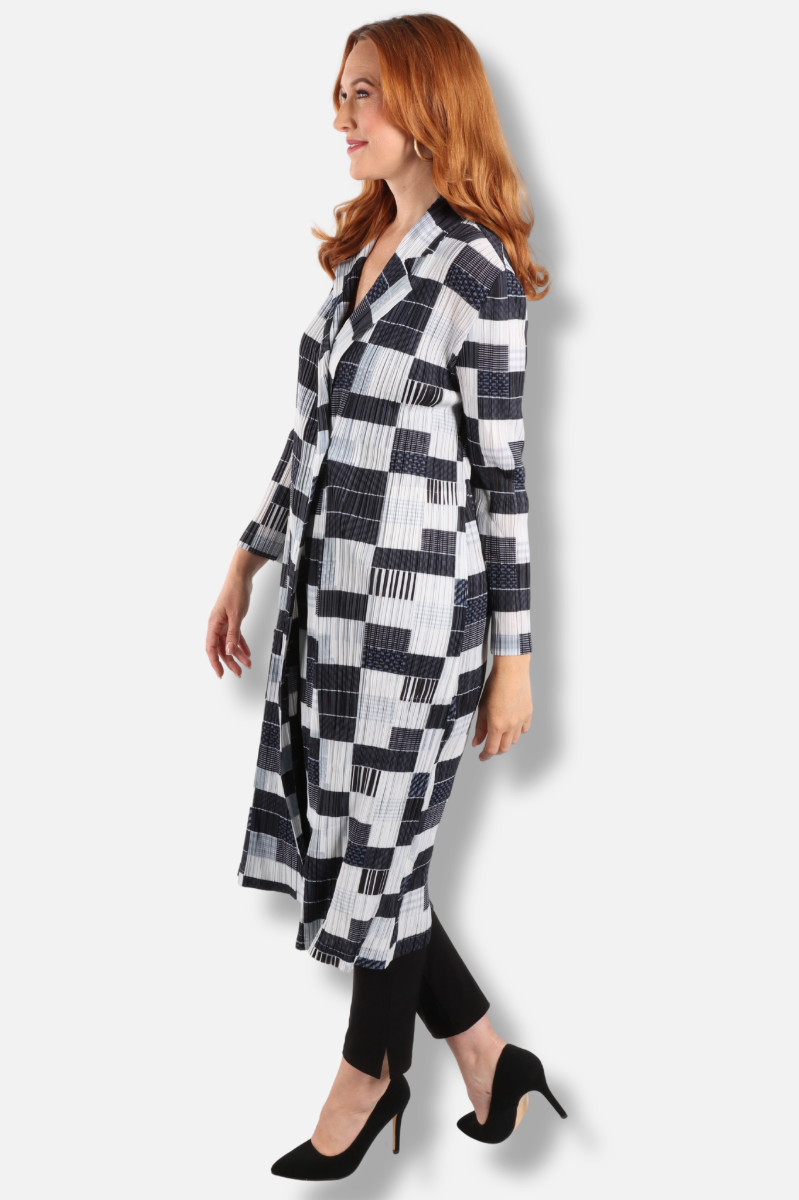 One Button Jacket - Black & White