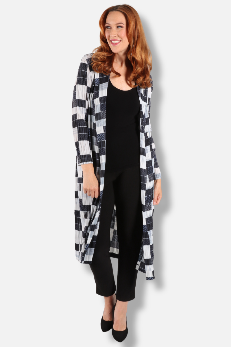One Button Jacket - Black & White