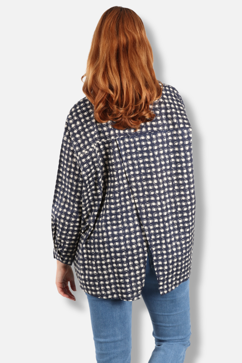 Asym Blouse - Blue Maze