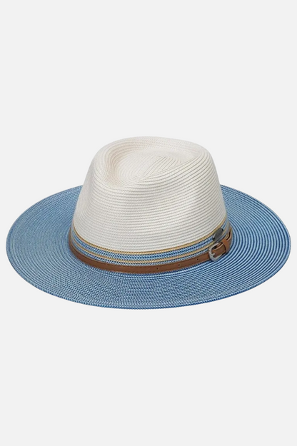 Kristy Hat - Ivory & Ice Blue