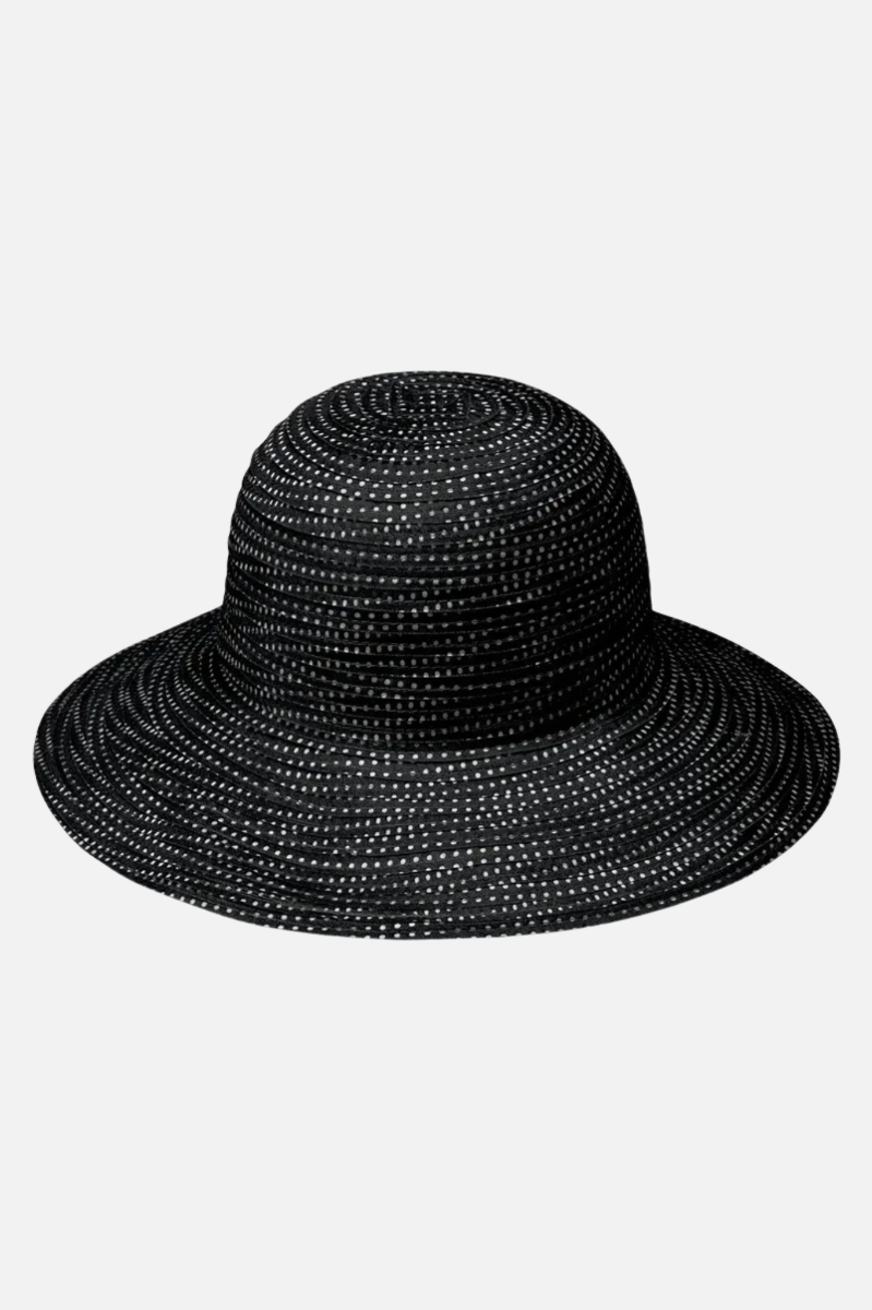 Petite Scrunchie Hat - Black & White Dots