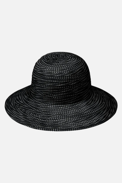 Petite Scrunchie Hat - Black & White Dots
