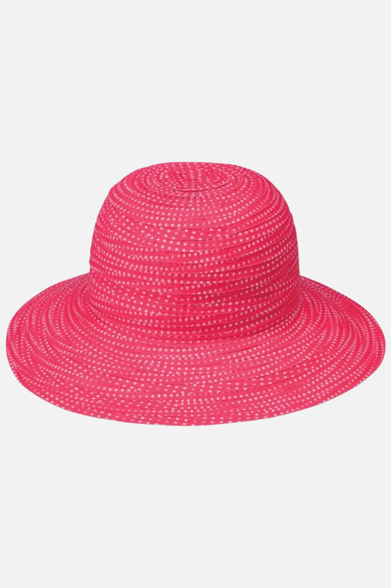 Petite Scrunchie Hat - Fuchsia & White Dots