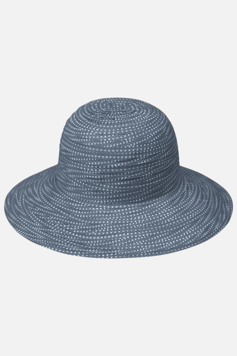 Petite Scrunchie Hat - Slate & White Dots