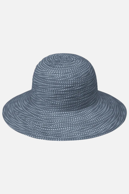 Petite Scrunchie Hat - Slate & White Dots