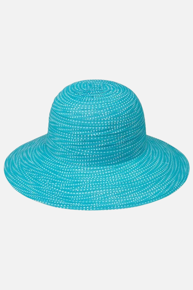 Petite Scrunchie Hat - Turquoise & White Dots