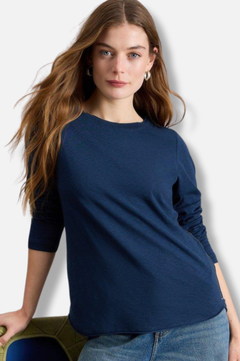 Clara Long Sleeve Tee - Dark Navy