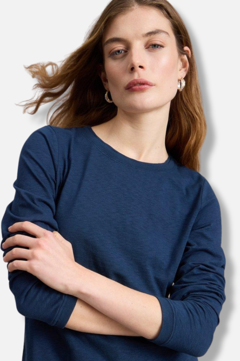 Clara Long Sleeve Tee - Dark Navy